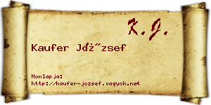 Kaufer József névjegykártya